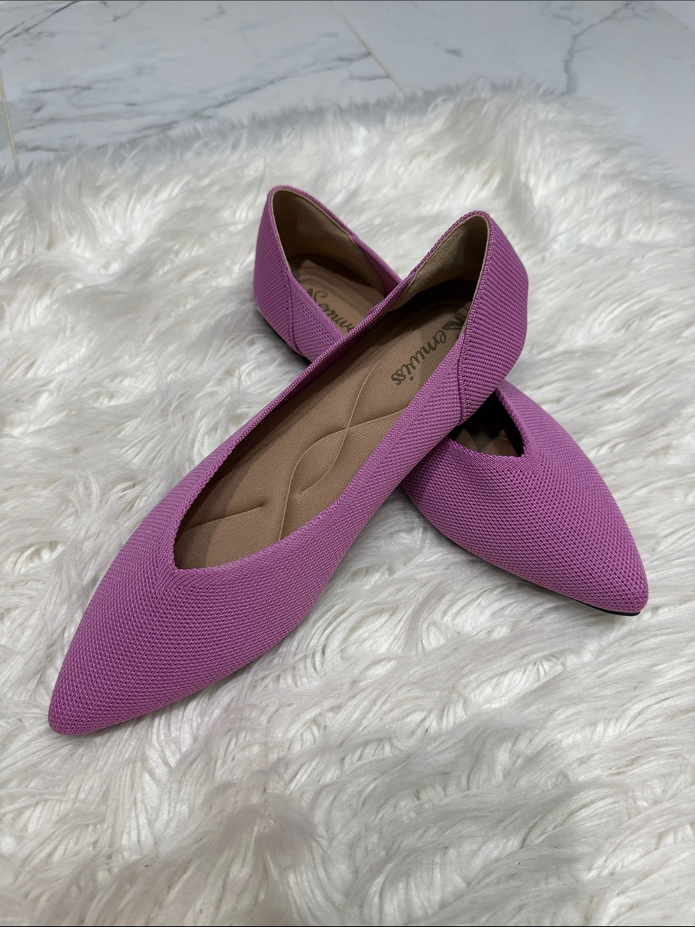 Comfortiva Pointed-Toe Flat in Lavender Pink